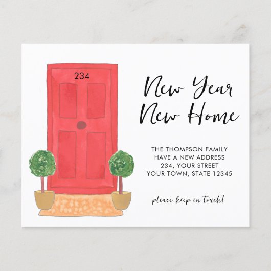 Budget Neujahr Neue Zuhause-Türverschiebung (Vorderseite)