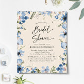 Budget Neutral Blue Boho Bridal Dusche Einladung