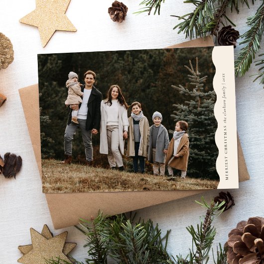 Budget Neutral Moderne Wavy Zwei Foto Weihnachten