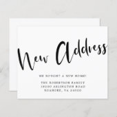 Budget New Address Bold Calligraphy Moving Card (Vorne/Hinten)