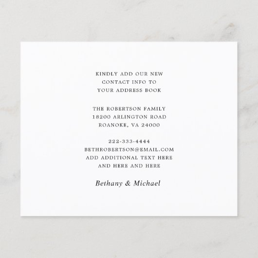 Budget New Address Bold Calligraphy Moving Card (Rückseite)