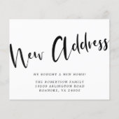Budget New Address Bold Calligraphy Moving Card (Vorderseite)
