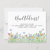 Budget New Address Floral Moving Ankündigung (Vorderseite)