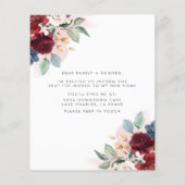 Budget New Address Floral Moving Ankündigung (Rückseite)