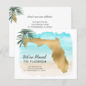 Budget New Address Florida Map Beach Moving Card (Vorne/Hinten)