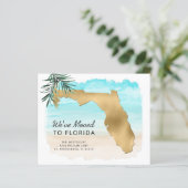 Budget New Address Florida Map Beach Moving Card (Stehend Vorderseite)