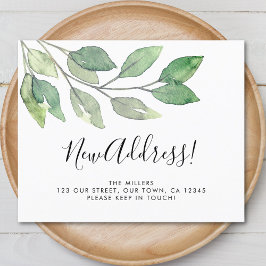 Budget New Address Green Announcement Card