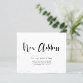 Budget New Address Modern Calligraphy Moving Card (Stehend Vorderseite)