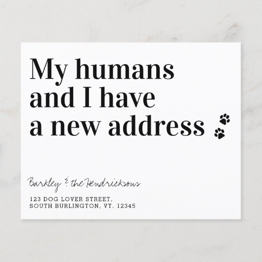 Budget New Address Pet Dog We Have Moved Card (Vorderseite)
