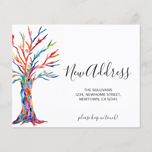 Budget New Address Tree Moving Announcement Card (Vorderseite)