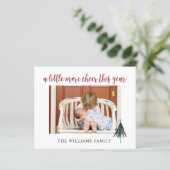 Budget New Baby Announction Foto Weihnachtskarte (Stehend Vorderseite)