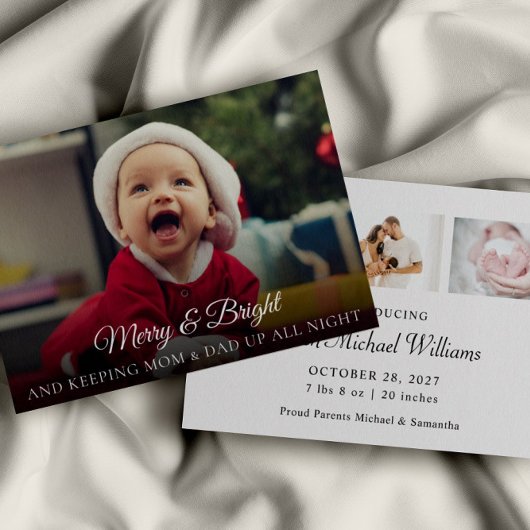 Budget New Baby Foto Funny Christmas Card Einladung