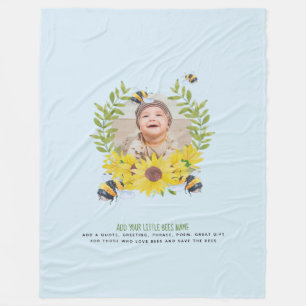 BUDGET New Baby FOTO gibt Sonnenblumen Bienen Fleecedecke