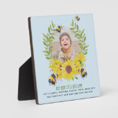 BUDGET New Baby FOTO gibt Sonnenblumen Bienen Fotoplatte (Vorderseite)