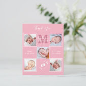 Budget New Baby Vielen Dank Foto Birth Ankündigung (Stehend Vorderseite)