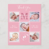 Budget New Baby Vielen Dank Foto Birth Ankündigung (Vorderseite)