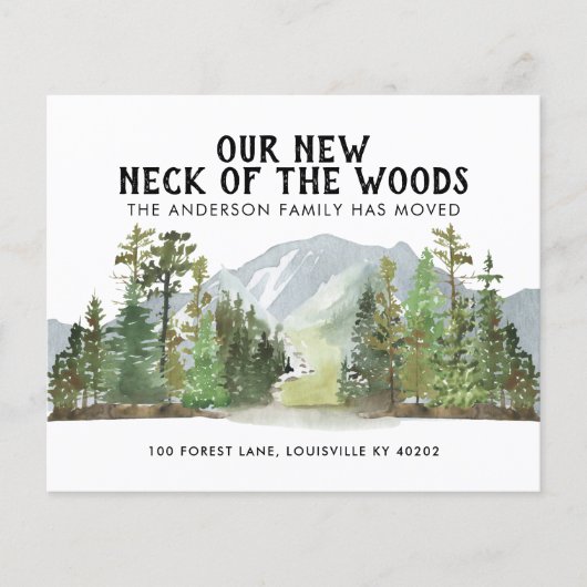 Budget New Neck of the Woods Forest Moving Card (Vorderseite)