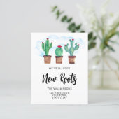 Budget New Roots Moving Announcement Card (Stehend Vorderseite)