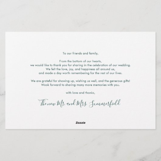 Budget Newlyweds 3 Foto Hochzeit Vielen Dank Briefpapier (Rückseite)