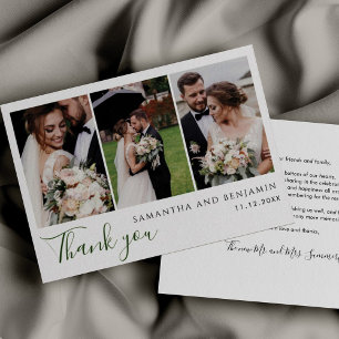 Budget Newlyweds Foto Collage Wedding Vielen Dank Mitteilungskarte