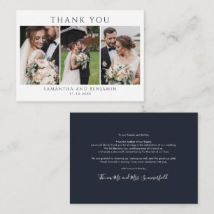 Budget Newlyweds Wedding Foto Collage Vielen Dank Mitteilungskarte