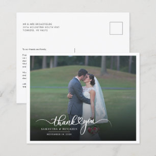 Budget Newlyweds Wedding Foto Danke Karte