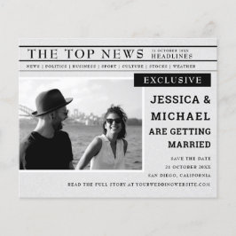 Budget Newspaper Schwarz-weißes Foto Save the Date