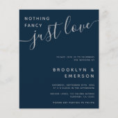 Budget Nichts Extravagant nur Liebe Hochzeit Einla (Vorderseite)