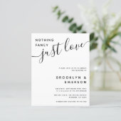 Budget Nichts Extravagant nur Liebe Hochzeit Einla (Stehend Vorderseite)