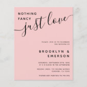 Budget Nichts Extravagant nur Liebe Hochzeit Einla (Vorderseite)