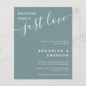 Budget Nichts Extravagant nur Liebe Hochzeit Einla (Vorderseite)