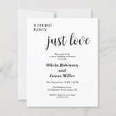 Budget Nichts Extravagant nur Liebe Hochzeit Einla (Vorderseite)