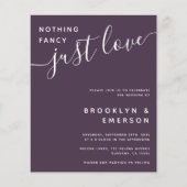 Budget Nichts Extravagant nur Liebe Hochzeit Einla (Vorderseite)