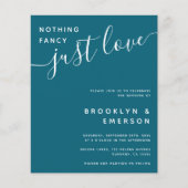 Budget Nichts Extravagant nur Liebe Hochzeit Einla (Vorderseite)