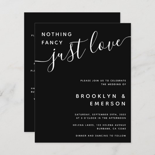 Budget Nichts Extravagante Details Einladung Hochz (Vorne/Hinten)