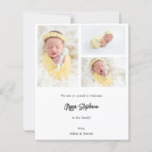 Budget Niedlich 4 Multi-Foto Verti Baby Ankündigun (Rückseite)