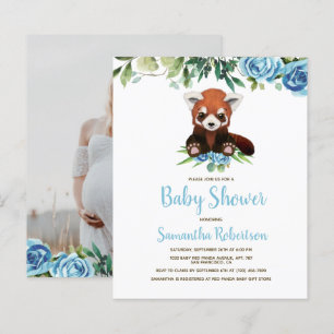 Budget Niedlich Bär Blue Boy Babydusche Einladung