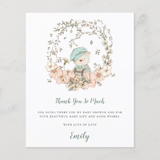 Budget Niedlich Bärenspülung Kinderdusche Danke (Vorderseite)