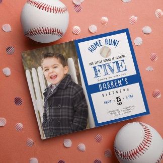 Budget Niedlich Baseball Foto Boy Birthday Einladu