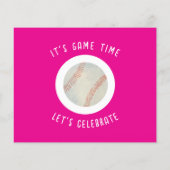 Budget Niedlich Baseball Foto Girl 1. Geburtstag (Rückseite)