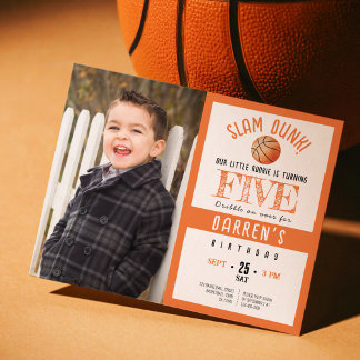 Budget Niedlich Basketball Foto Geburtstag Einladu