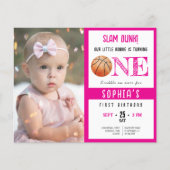 Budget Niedlich Basketball Foto Girl 1. Geburtstag (Vorderseite)