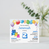 Budget Niedlich Blue Boys 2. Geburtstag Einladung (Stehend Vorderseite)