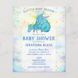 BUDGET Niedlich Blue Dragon Baby Dusche Einladung
