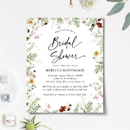 Budget Niedlich Boho Florals Bridal Dusche Einladu