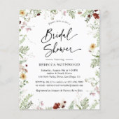 Budget Niedlich Boho Florals Bridal Dusche Einladu (Vorderseite)
