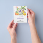 Budget Niedlich Dinosaurier 3. Geburtstag Einladun Flyer (Gruppe)