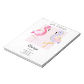 BUDGET Niedlich Flamingo Girly Einladung Notizblock (Rotiert)