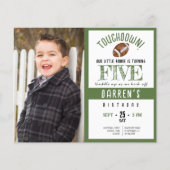 Budget Niedlich Football Foto Geburtstag Einladung (Vorderseite)