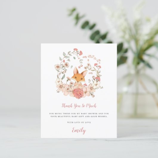 Budget Niedlich Fox Coral Baby Dusche Vielen Dank (Stehend Vorderseite)